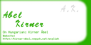 abel kirner business card